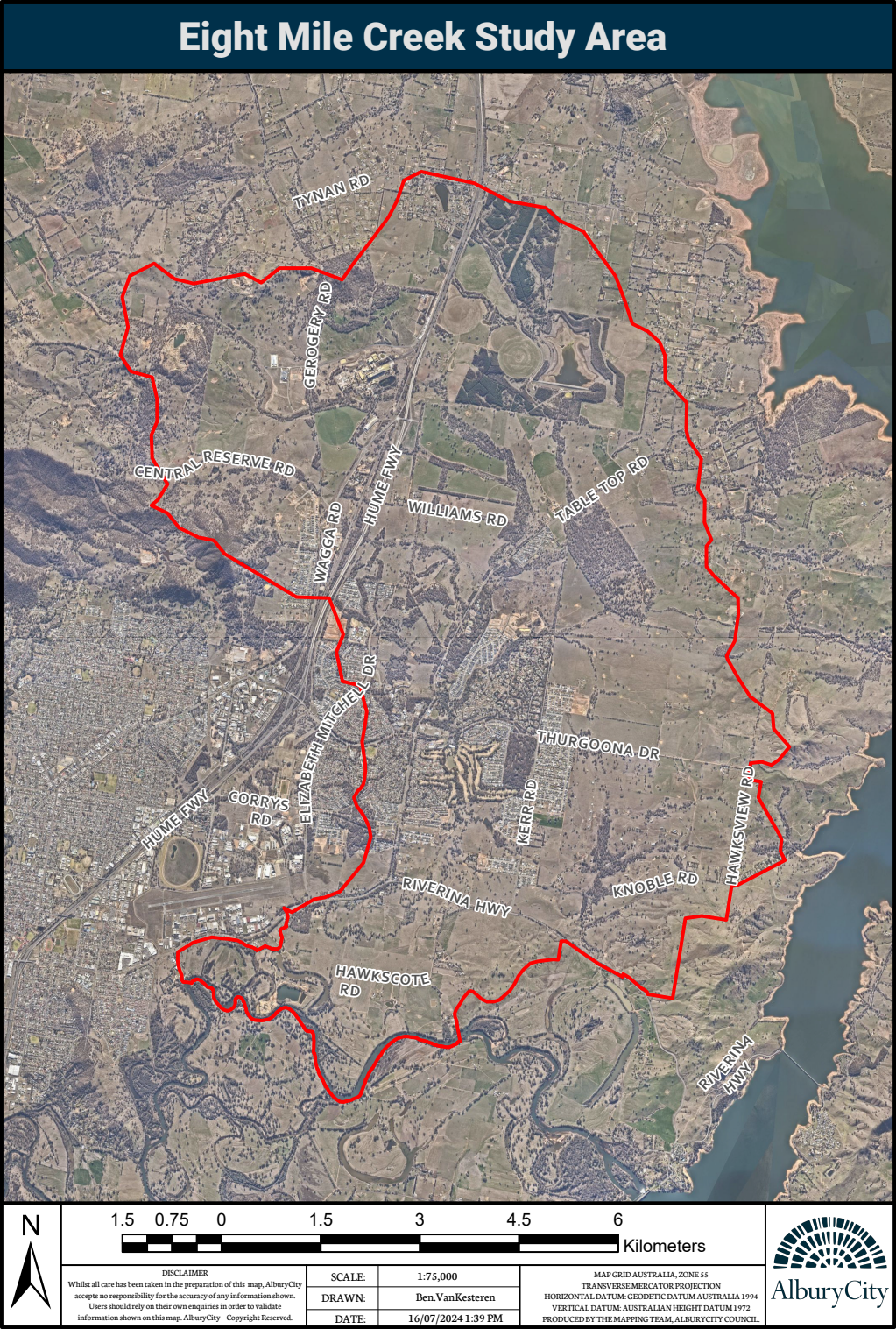 Eight Mile Creek Study Area Map