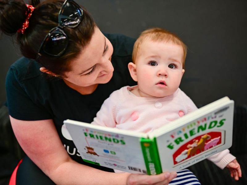 Mum and baby reading