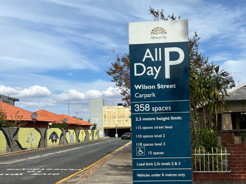 Wilson Street Car Park Sign