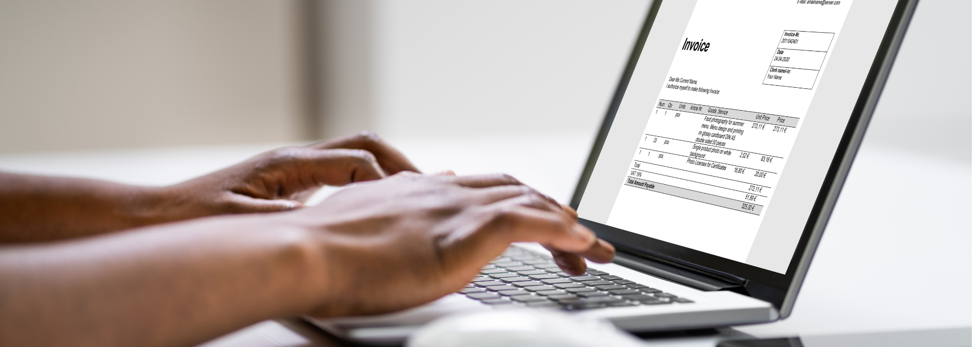 A person submitting an invoice online